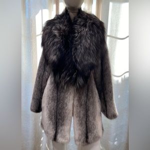 SAGA Cross Mink with Fox fur coat, L (42)
